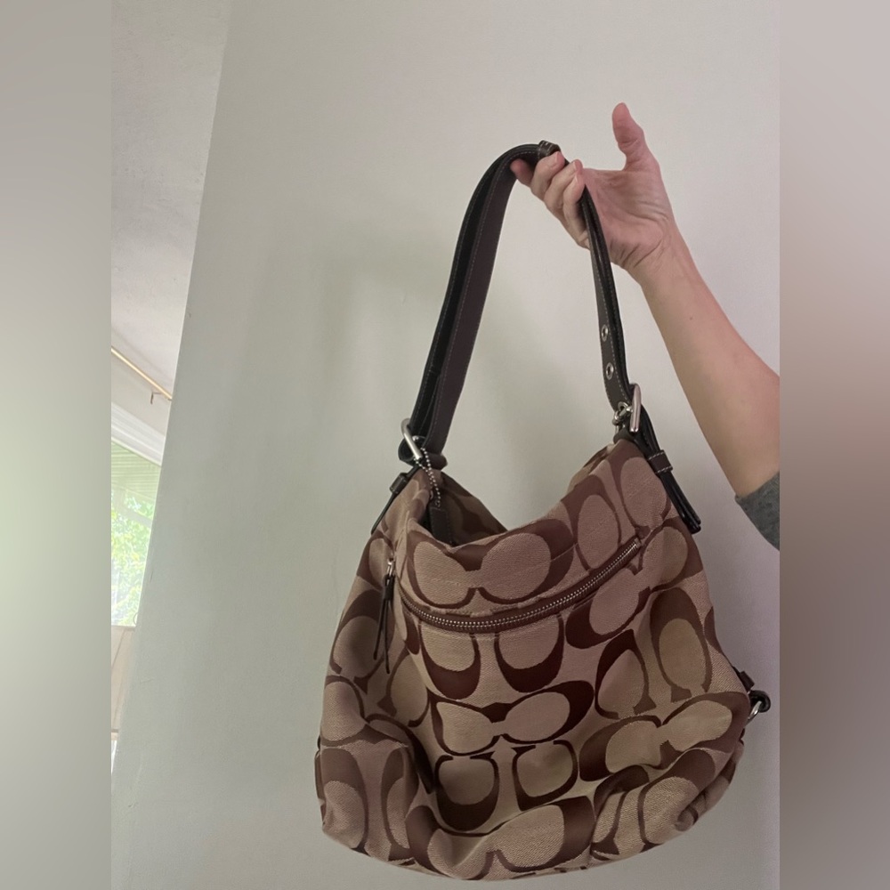 Coach Signature Canvas Demi Hobo Shoulder Bag F15067